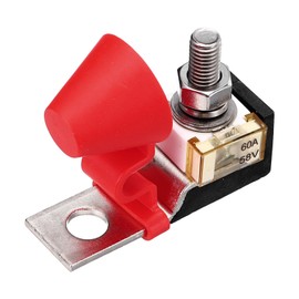 MECCANIXITY Terminal Fuse, 60A Terminal Block Fuse, 58V DC Marine Rated Battery Fuse and Terminal Block, with Fuse Holder, for the Circuit Protection of Automobiles Ships