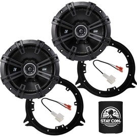 KICKER Speakers 6.5 inch for Nissan Frontier 2005-2024 Upgrade Kit - Pair of DS Series with Adapters and Harness, Coaxial 6 1/2 Car Audio Rear Door Speaker DSC650, 43DSC6504