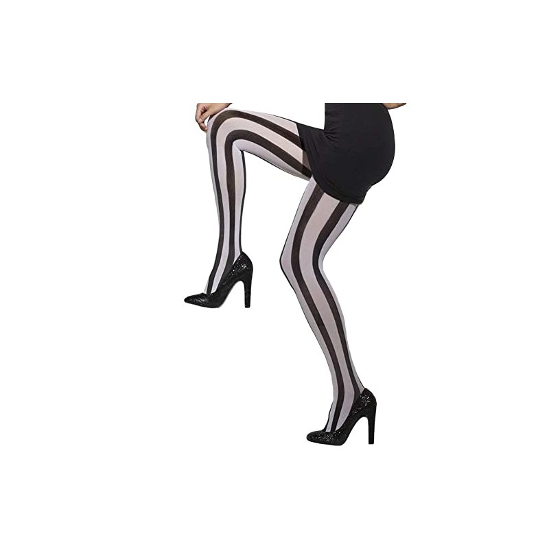Fever Black and White Striped Tights