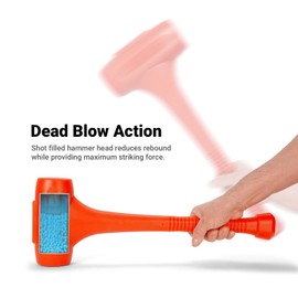 Capri Tools CP10100 C100 Dead Blow Hammer, 20", Orange, 6 lbs.