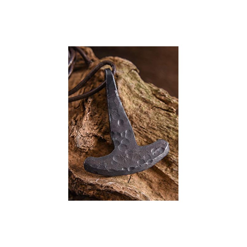 Battle Merchant Viking Thor's Hammer Pendant, Hand Forged, Steel
