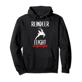 Reindeer Flight Instructor Santa Aviator Xmas Flying Costume Pullover Hoodie