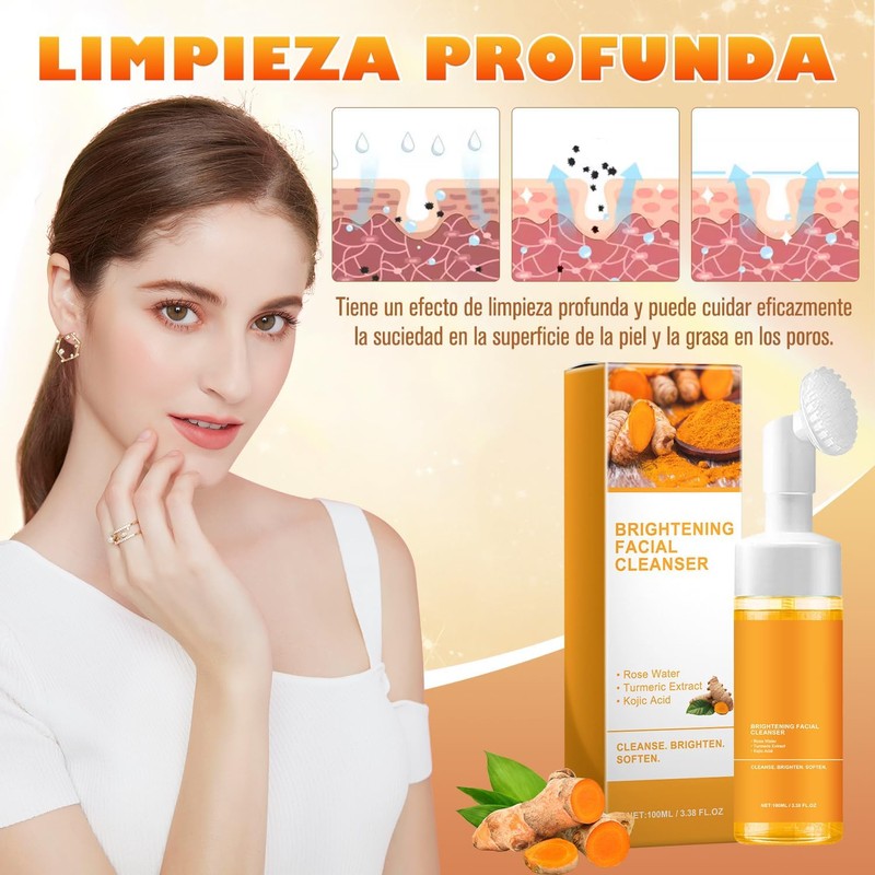2PCS Leche Limpiadora Facial De Cúrcuma (100ML/Botella)
