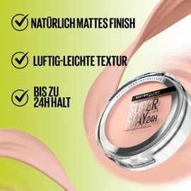 Maybelline New York 2-in-1 Powder Make-Up, Waterproof and Matte with High Coverage, Super Stay Hybrid Powder Foundation, No. 48, 1 Piece