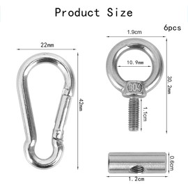 GQunit 6Pcs Awning Rail Stoppers 6mm, Awning End Stops for Caravan, Campervan, Motorhome, Tent Rail Track, 304 Stainless Steel