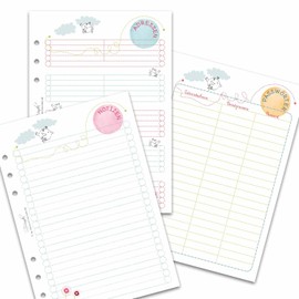 SinnWunder® 50 Sheets Planner Note Set - With Note Pages, Addresses and Password Lists for 6 Ring Binder A5 Size