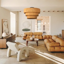 Arturesthome Modern Rustic Wicker Hanging Lamp for Farmhouse Coastal Ceiling Rattan Pendant Light for Dining Room Bedroom Entryway