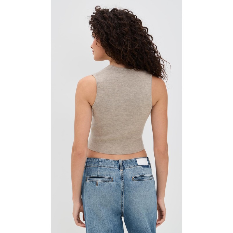 rag & bone Women's Ella Vest, dark taupe, Tan, S