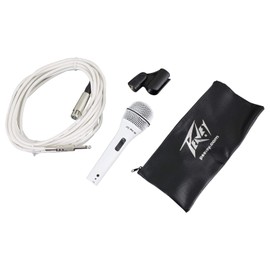 Peavey PVi 2 1/4" White Cardioid Unidirectional Dynamic Vocal Microphone with 1/4 inch Cable
