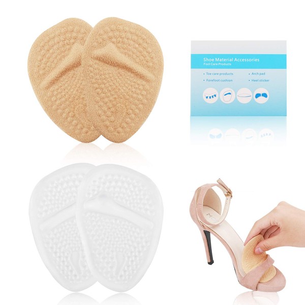 Metatarsal Pads Ball of Foot Cushions for Women High Heel (2 Pairs) Soft Gel Ball of Foot Pads Mortons Neuroma Callus Metatarsal Foot Pain Relief Bunion Forefoot Cushioning Relief