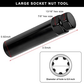 ZNDAW 7 Spline Tuner Lug Nuts Key, 7-Point Wheel Lock Lugnut Socket with 13/16" (21mm) & 7/8" (22mm) Hex, Seven-Spline Drive Tuner Replacement for Car Truck SUV Wheel Lock Lug Nuts