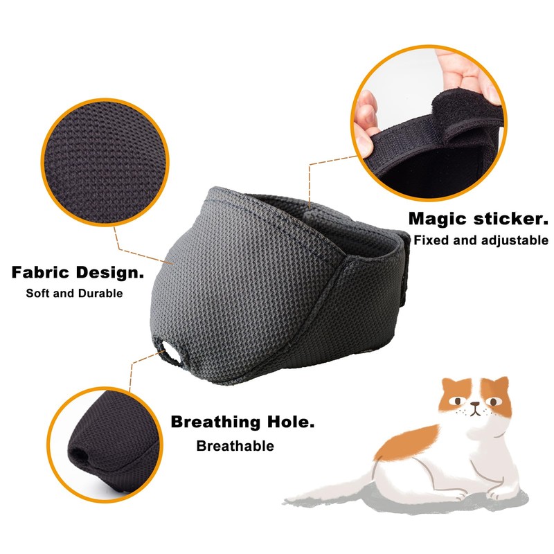 Cat Muzzle with Breathable Mesh, Cat Mouth Guard Muzzle for