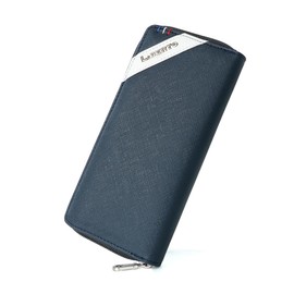 Edwin Men's Long Wallet, Round Zipper, Stylish, Simple, Present, navy