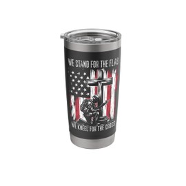 We Stand for the Flag We Kneel for the Cross Stainless Steel Insulated Tumbler