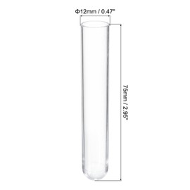 PATIKIL 20pcs 5ml Plastic Test Tubes with Cork Stopper 75x12mm Tubes Science Party Decoration Candy Bead Storage Bath Salt for Lab, Clear