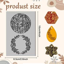 CHGCRAFT Wreath Clay Texture Mat Clay Modeling Pattern Pad Flower Texture Sheets for Polymer Clay Making Earrings Jewerly Tools, 4×2.6inch