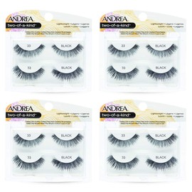 Andrea Two of a Kind False Lashes #33 Black, 4 Pack