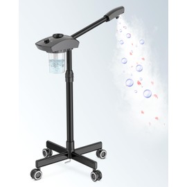 Kingsteam Professional Ozone Nano-Ionic Facial Steamer | Deep Cleansing Hydrating | Salon Home Spa Face Steamer | Pore Cleanser | 60-Min Timer | 360° Swivel | Esthetician Favorite Tool, Black