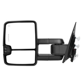 Aintier Tow Mirrors Pair suitable for 2014-2020 For Chevy Silverado For GMC Sierra 1500/2500/3500 HD with Power Adjusted Heated LED Turn Signal Running Light BlackTowing Mirrors