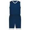 Augusta Sportswear Boy's Youth Match-Up Basketball Shorts, Navy/White, L