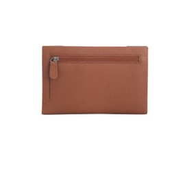 Josephine Osthoff Hamburg Flat Wallet Genuine Leather with RFID Protection, caramel, purse