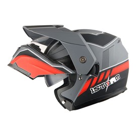 1Storm New Motorcycle Modular Flip up Full Face Helmet Dual Visor: HJK910 DSPORT Race Red
