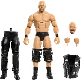Mattel WWE Elite Collection Action Figure & Accessories, Premium Live Event “Stone Cold” Steve Austin Set, SummerSlam Series with Jesse “The Body” Ventura Build-A-Figure Parts​​​