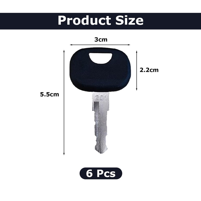 Srvauyea Pack of 6 Forklift Ignition Keys, Construction Machinery Keys,