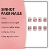 SINHOT Square Press on Nails Short Fake Nails Cute Heart