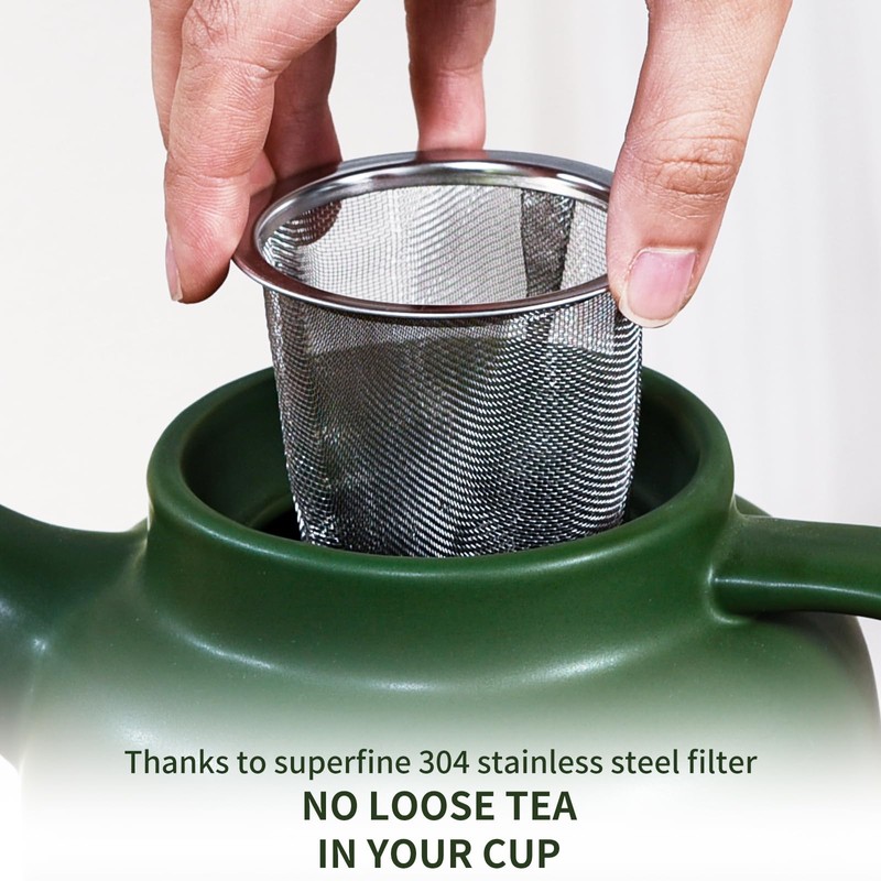 Yundu 1500ml / 50 oz Ceramic Teapot with Infuser &