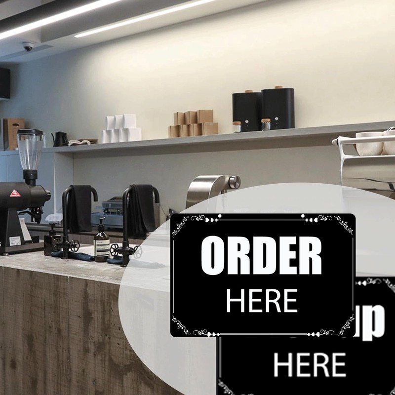Order Here and Pick Up Here Signs Double-Sided Order Here