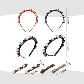 4-Piece Headband and 4-Piece Hairpin, Women's Headband, Headband with Clips, Pearl Headband for Women, Hairpin for Women, Pearl Hair Pin, Pearl Hair Accessories