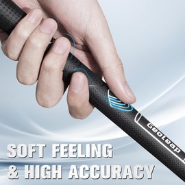 Geoleap Rubber Golf Grips Set of 13 -Grips with 15 Tapes and Grips with All Repair Kits for Choice, Non-slip and Shock-absorbing, Thumb Pattern Design, All Weather Performance and High Feedback Soft
