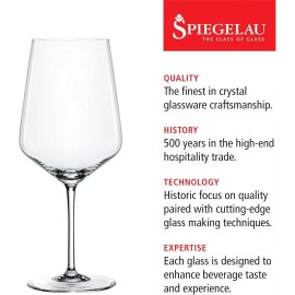 Spiegelau Style Red Wine Glasses, Set of 4, European-Made Crystal 22.2 oz