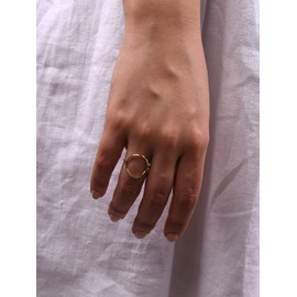 LEMON GRASS Gold Vermeil Open Circle Ring in Sterling Silver Size 5-9, Gold,Silver,Sterling,Sterling Silver,Yellow Gold, Cubic Zirconia