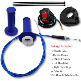 NZZLXKFJ 7/8 22mm Twist Throttle Accelerator Handle Grips,Mini Bike Throttle Cable Kit,Throttle Cable Kit for 50cc 90cc 110cc 125cc 140cc 150cc 200cc 250cc 4-Stroke Dirt Bike,Mini Bike Pocket Bike