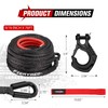 FIERYRED 9/16inch 76FT 35,000LBS Synthetic Winch Rope Cable Kit with
