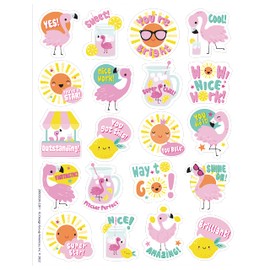 Eureka Flamingo Strawberry Lemonade Scented Stickers, Pack of 80