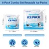 Belinlen 6 Pack Reusable Ice Packs for Cooler, Long Lasting