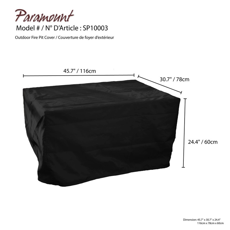 Paramount Black Fabric Cover for Firepit