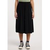 Reikko Knee-Length Skirt with Pockets and Thin Fabric Belt, black,