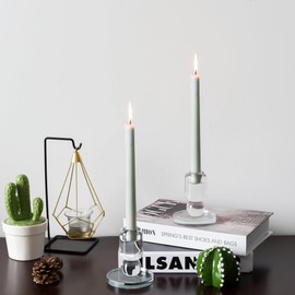 Kitcom Crystal Taper Candle Holders Hand Cut Crystal Candlesticks Wedding Banquet Decorations W3.5 X H4 Inches Pack of 2, Comes with Gifed Box