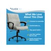 Click365 Transform 3.0 Ergonomic Mid Back Desk Chair Vegan Leather
