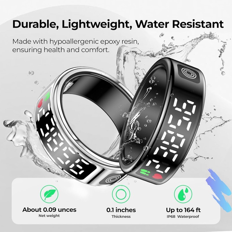 Smart Ring for Men Women - LED Display Tiktok Scroll