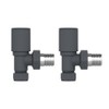 Hemlock - Anthracite Angled Towel Rail/Radiator valves Valves 1/2" /15mm