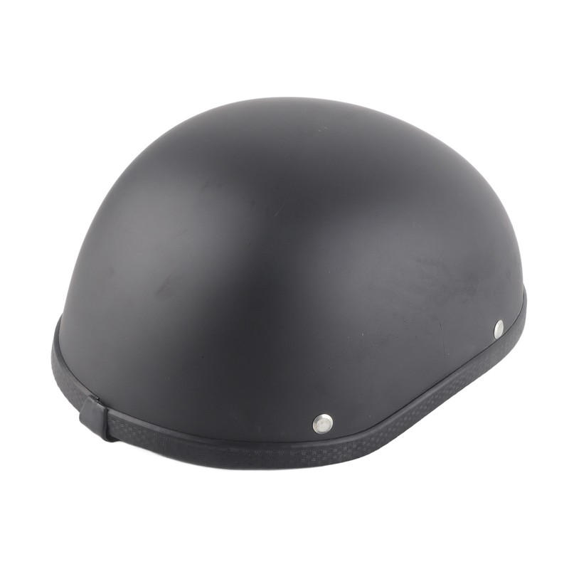 Motorcycle Low Profile Half Face Helmet Skull Cap Matte Black