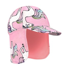 Gifts Treat Kids Legionnaires Hat, UPF 50+ Sun Protection Swim Cap Flap Hat for Kids, Quick Drying Boys Sun Hat with Neck Protection for Beach Seaside Pool, Unicorn, 1-2 Years
