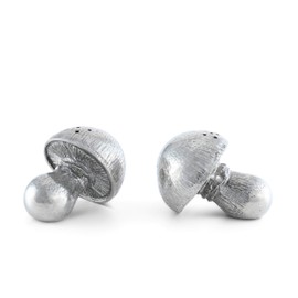 Vagabond House Pewter Mushroom Salt and Pepper Shaker Set 2 inch Wide x 2.5 inch Tall