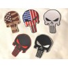Unbranded Punisher Embroidered Patches 3.5"x2.5" iron-on - Black/Red