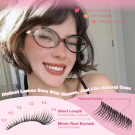 10-14mm Short Lash Clusters Natural Eyelash Clusters Wispy Lashes Clusters